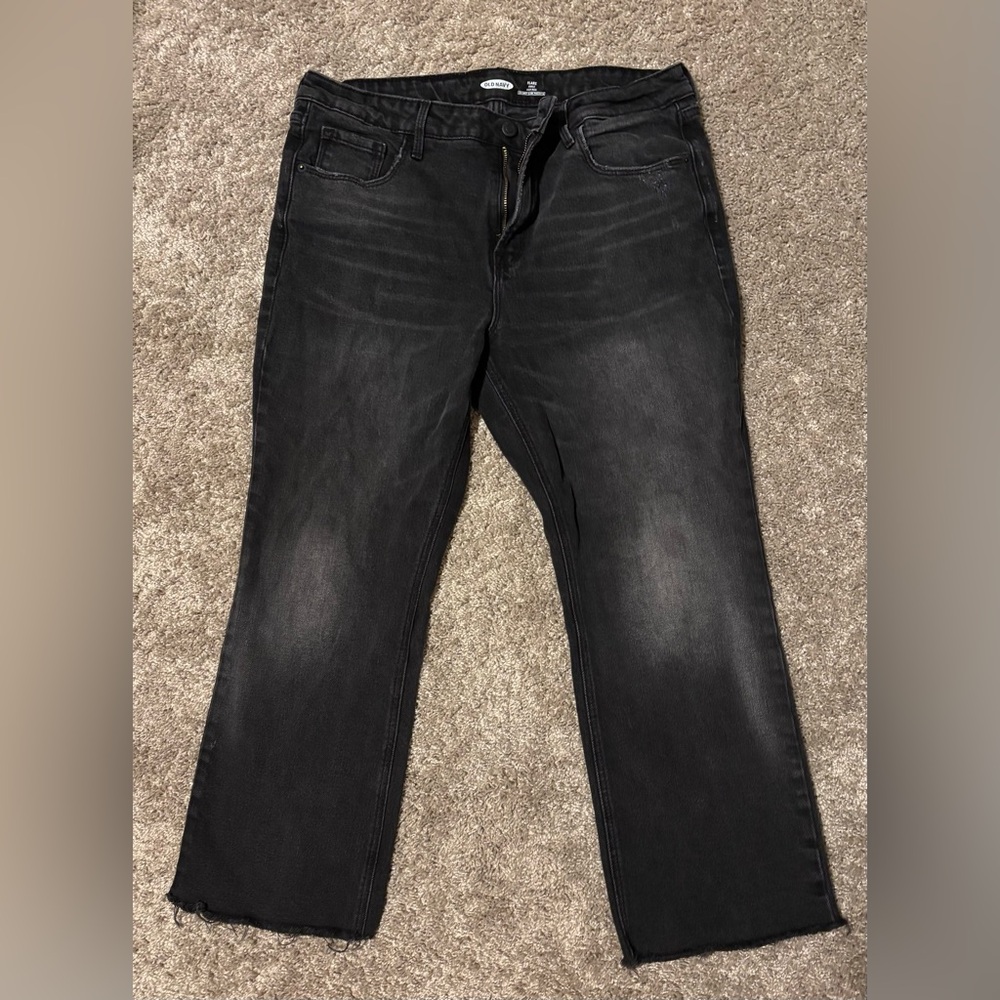 Old Navy High Rise Flare Pants Jeans - Black Denim